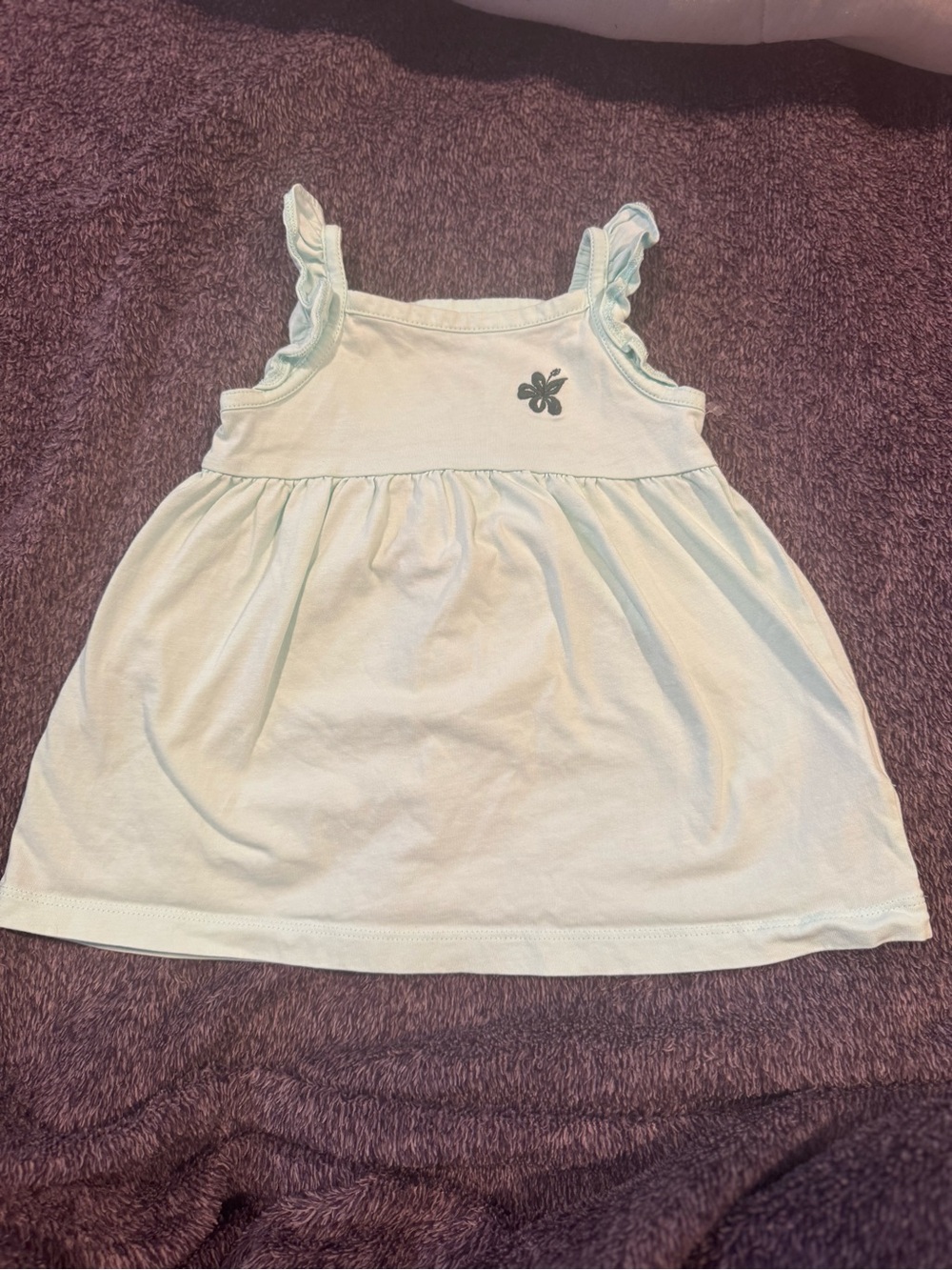 NWOT Carter’s Baby Girl Mint Green Ruffle Hibiscus Graphic Tank Top Dress 6M
